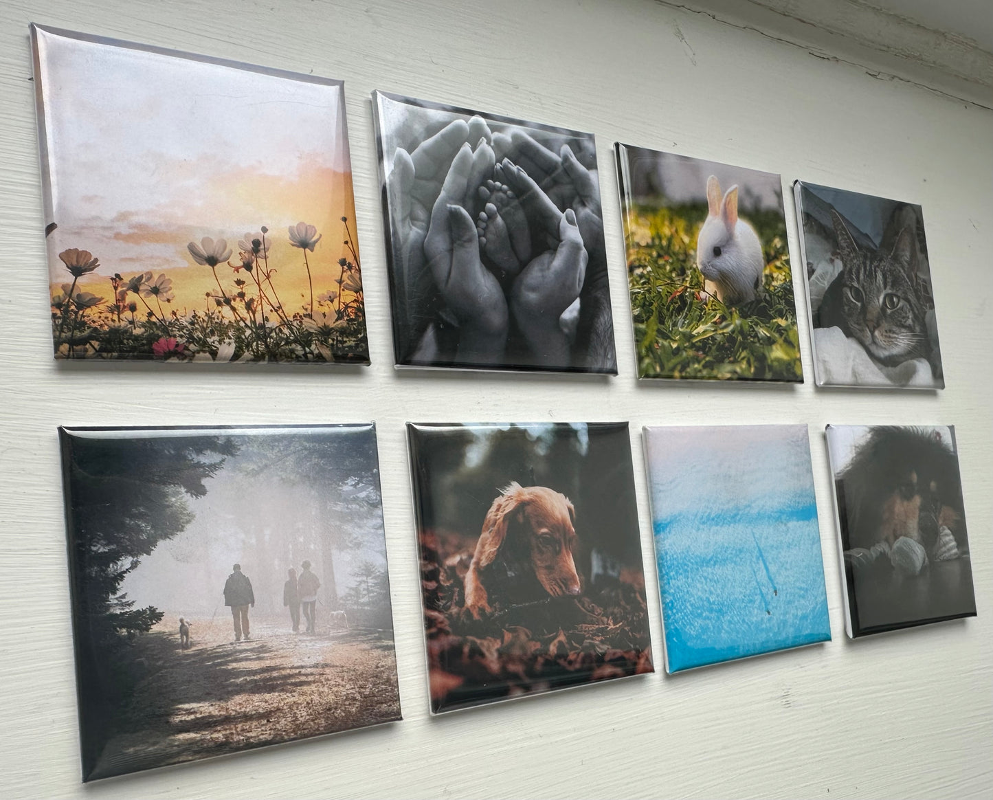 Custom made square photo magnets 50x50mm, pack of 8