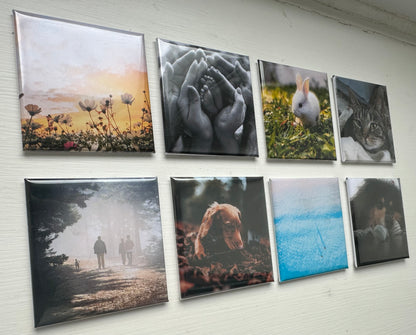 Custom made square photo magnets 50x50mm, pack of 8