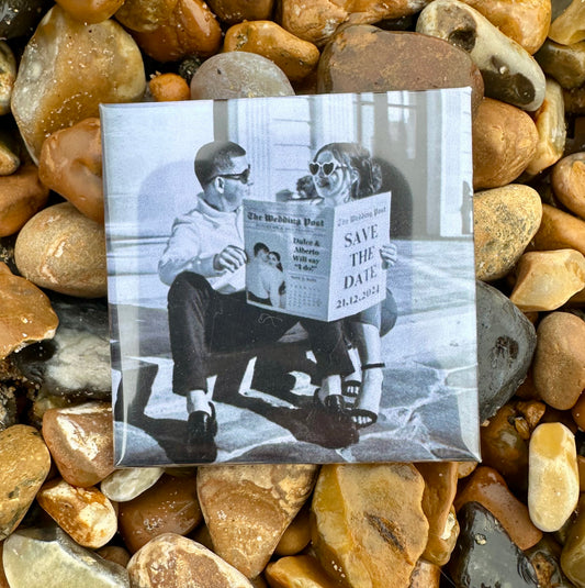 Save the Date customised 50mmx50mm square magnet